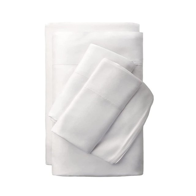 Cariloha Classic Bamboo 4-Piece Bed Sheet Set - Cooling and Comfortable for Rest and Relaxation - Flat and Fitted Sheet and Two Pillowcases - California King - White