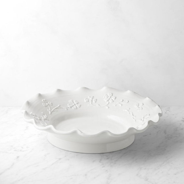 Aerin Floral Bowl, 20", Glossy White