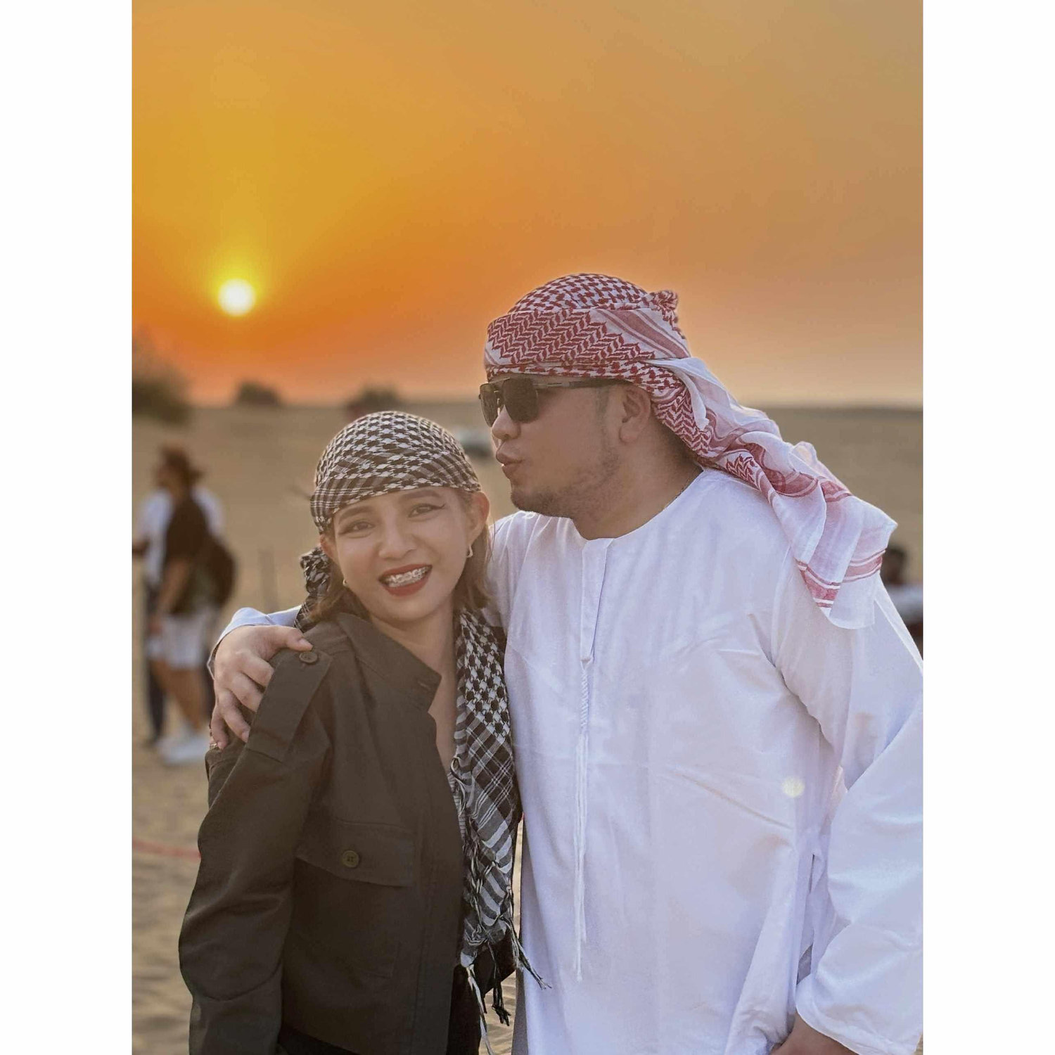 Golden hour, desert breeze, and love that shines brighter than the sunset.