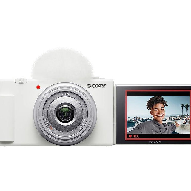 Sony ZV-1F Vlog Camera for Content Creators and Vloggers White
