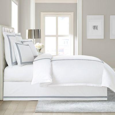 Wamsutta® Cotton 15-Inch Drop King Bed Skirt in White/Charcoal