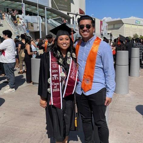 Maurielle's nursing school cap and gown graduation, 5/2023