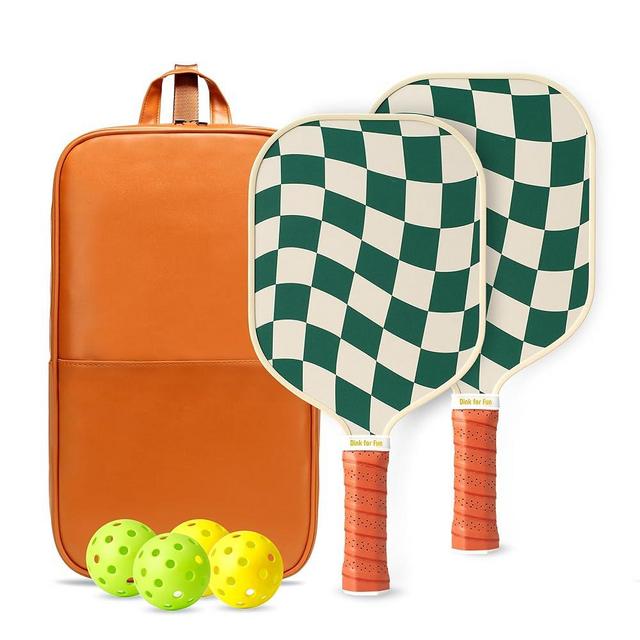 Dinkly Pickleball Paddles Set of 2 - USAPA Approved Graphite Pickleball Racket, 2 Pickleball Rackets, 4 Balls and 1 Portable Carry Bag, Aesthetic Pickle Ball Set for Men Women Beginners