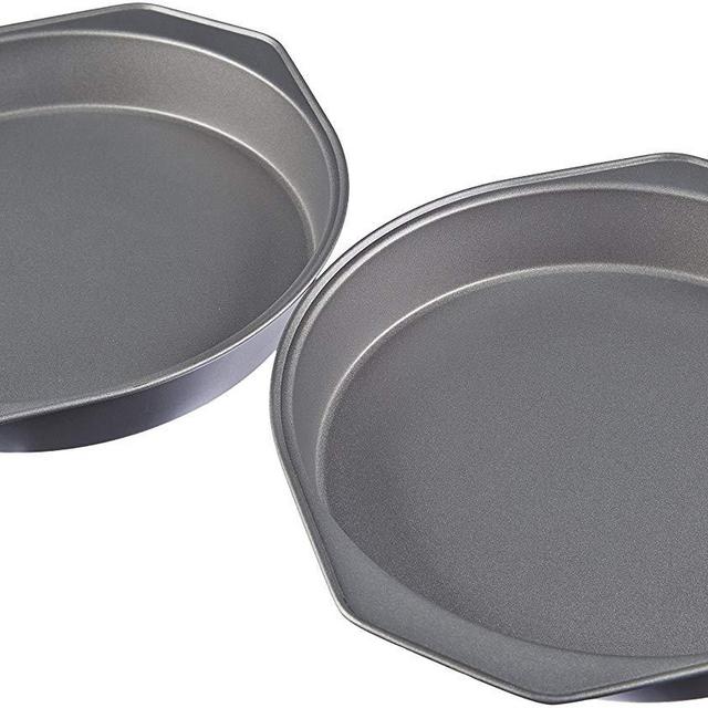 AmazonBasics Nonstick Carbon Steel Cake Pan - 9-Inch, 2-Pack