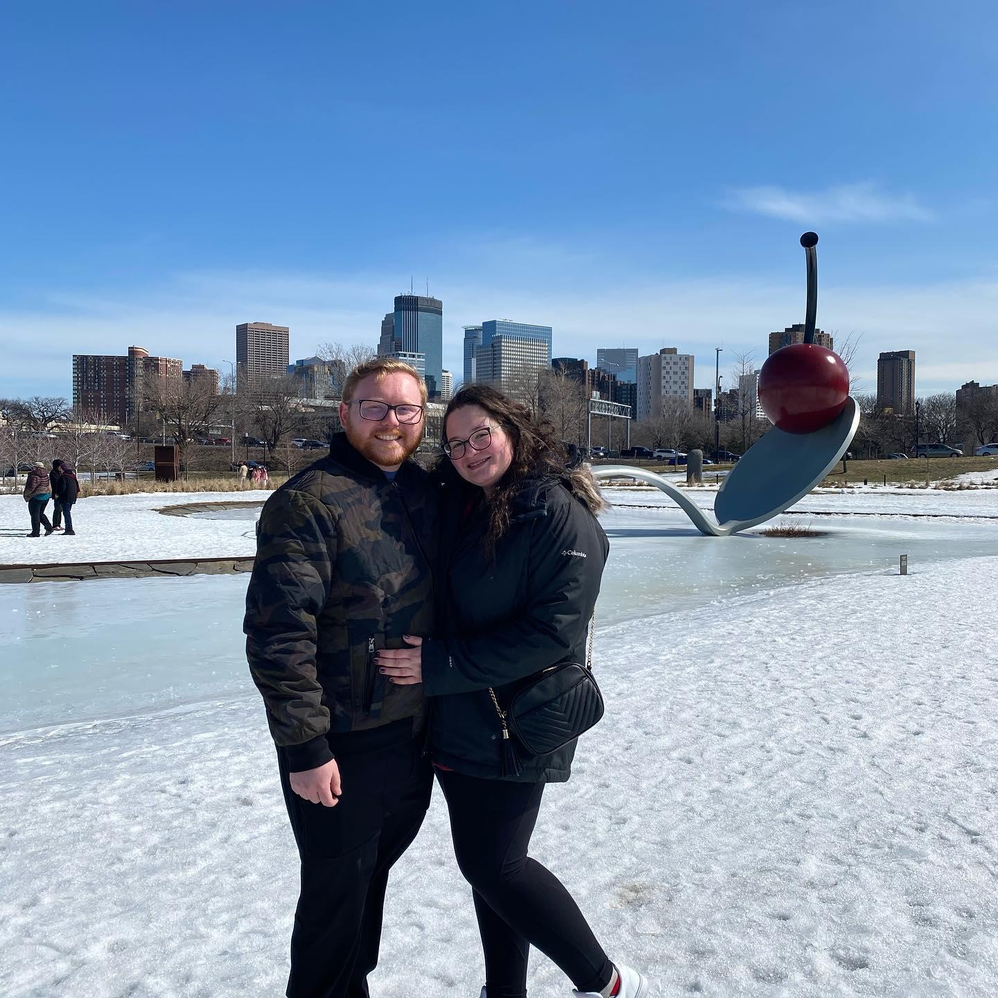 At the Minneapolis sculpture garden. We are told this is Minneapolis' version of "the bean".