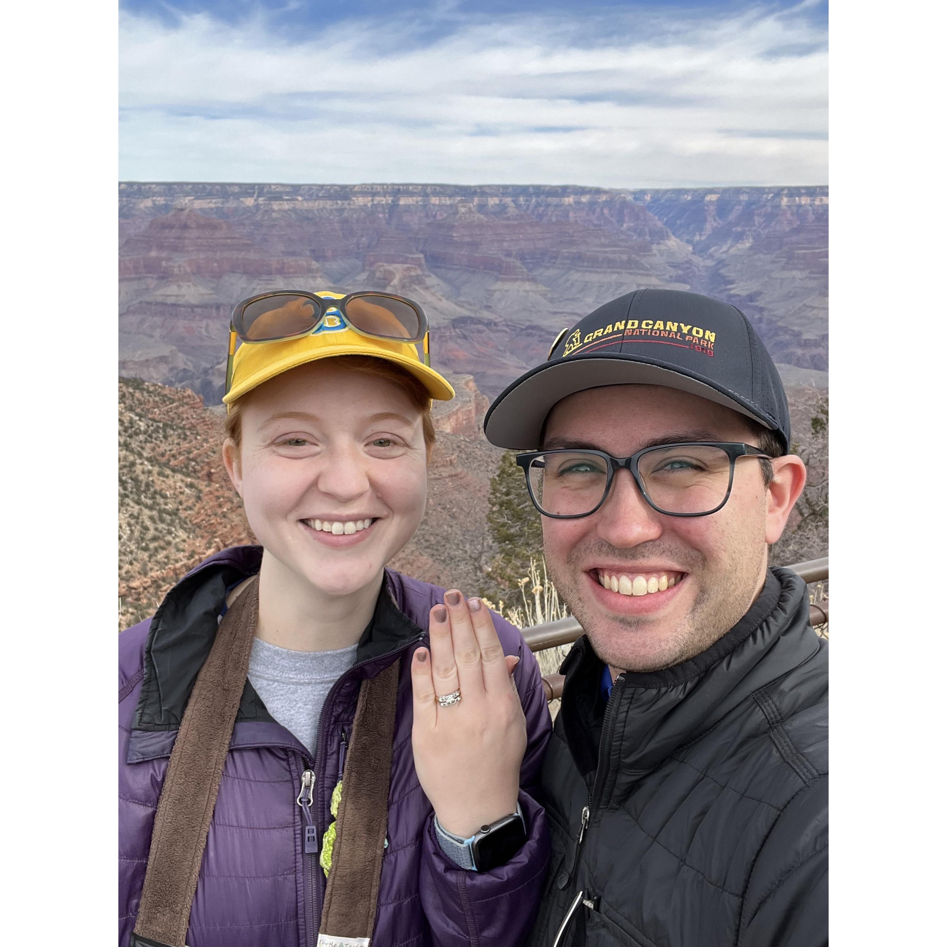 She Said Yes! Engagement day in The Grand Canyon - March 3, 2022