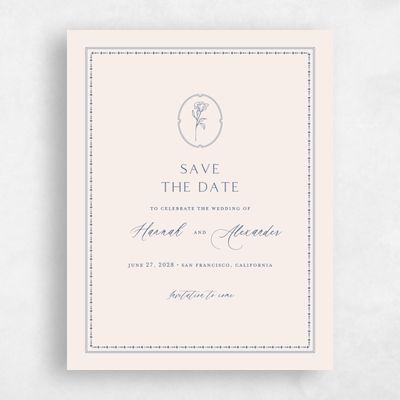 Dark Cobalt, Blue Wedding Save the Date - Piran Portrait
