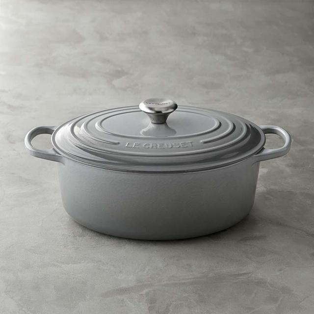 Le Creuset Signature Cast-Iron Oval Dutch Oven, French Grey, 6 3/4-Qt.