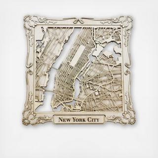 New York Map Birch
