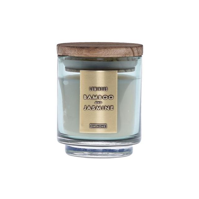 DW Home Bamboo and Jasmine Wood-Accent 4 oz. Jar Candle in Green