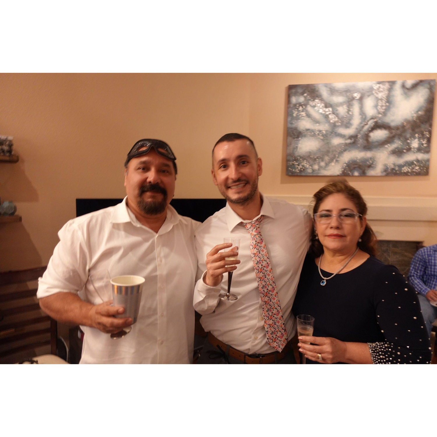 Sergio with mom and dad.