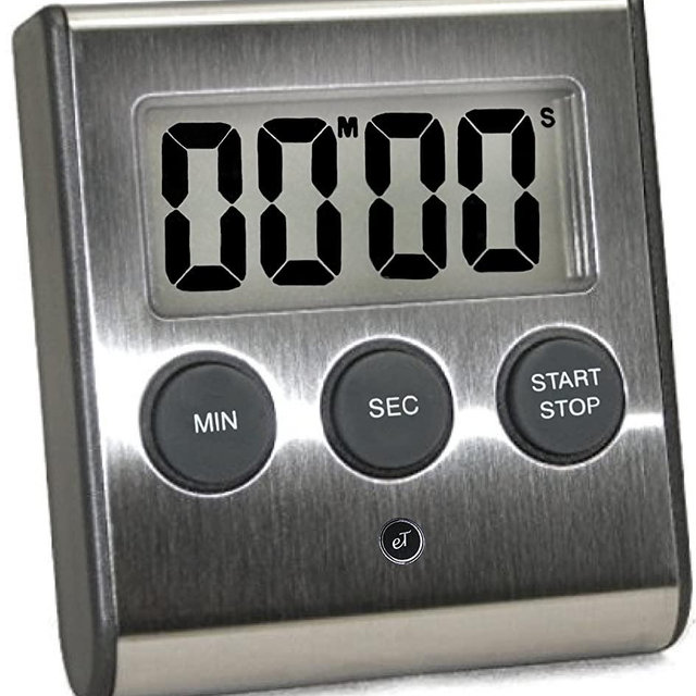 Elegant Digital Kitchen Timer, Stainless Steel Model eT-23, SUPER Strong Magnetic Back, Loud Alarm, Large Display, Auto Memory, Auto Shut-Off