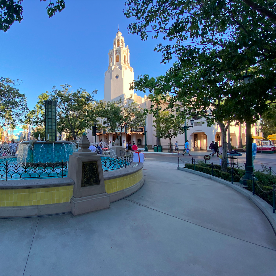 The Animal Crossing proposal box waiting at Carthay Circle Fountain in Disneyland California Adventures!