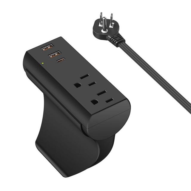 2024 Removable Hidden Couch Charging Station, HEZI Sofa Outlet with 2 AC Outlets 3USB Ports (PD20W USB-C), 1050J Surge Protection, 10ft Flat Power Cord for Furniture Couch