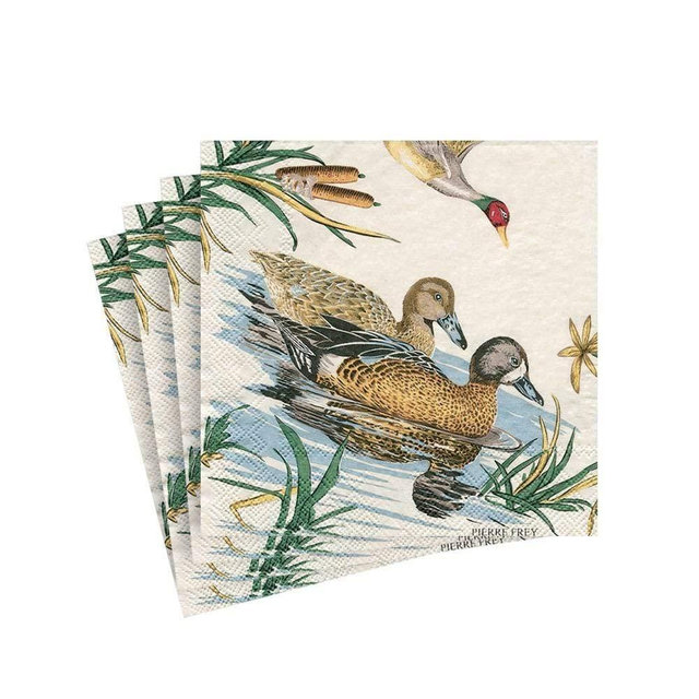 Caspari Sologne Paper Cocktail Napkins - Four Packs of 20