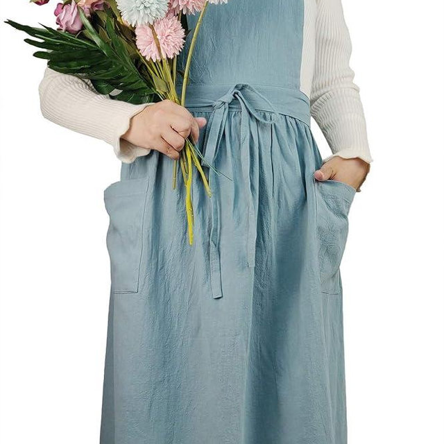 losofar Women Girls Vintage Apron Gardening Works Cross Back Pinafore Dress