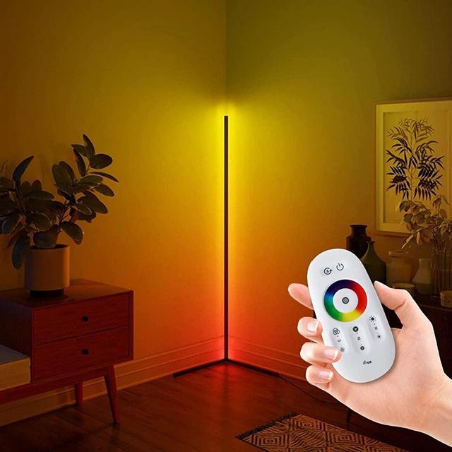 Korunb Corner Floor Lamp,356 RGB Color Changing Lamp with Touch-Type Remote Control, Minimal Lamp-Corner Lights for Living Room
