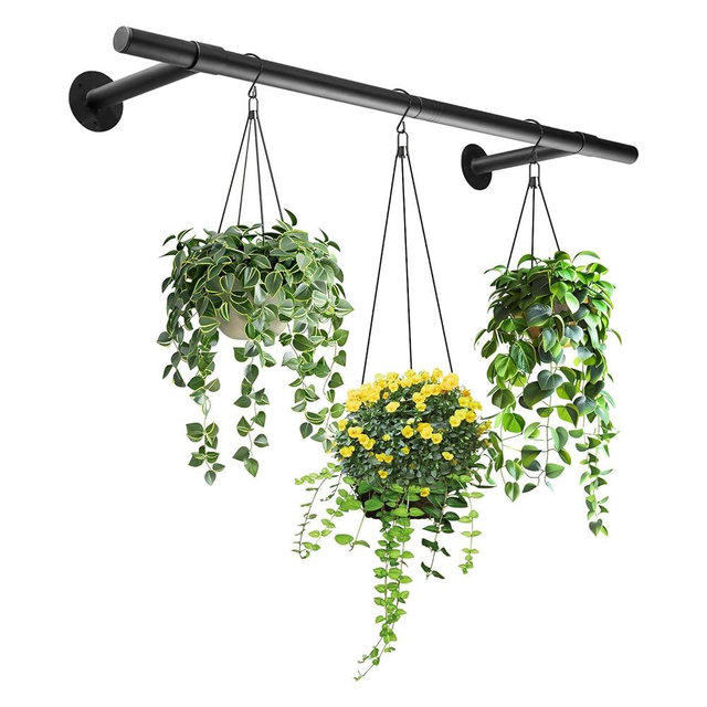 Uoveya Hanging Planters Rod – Plant Hanger Indoor for Window Ceiling, Hanging Plant Shelf for Wall Planter House Plants, Plant Shelves Metal Holder Bar 31.5In (Pots, Plants, Chains not Included)
