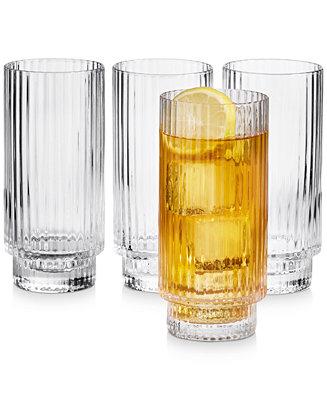 Fluted Highball Glasses, Set of 4, Created for Macy's