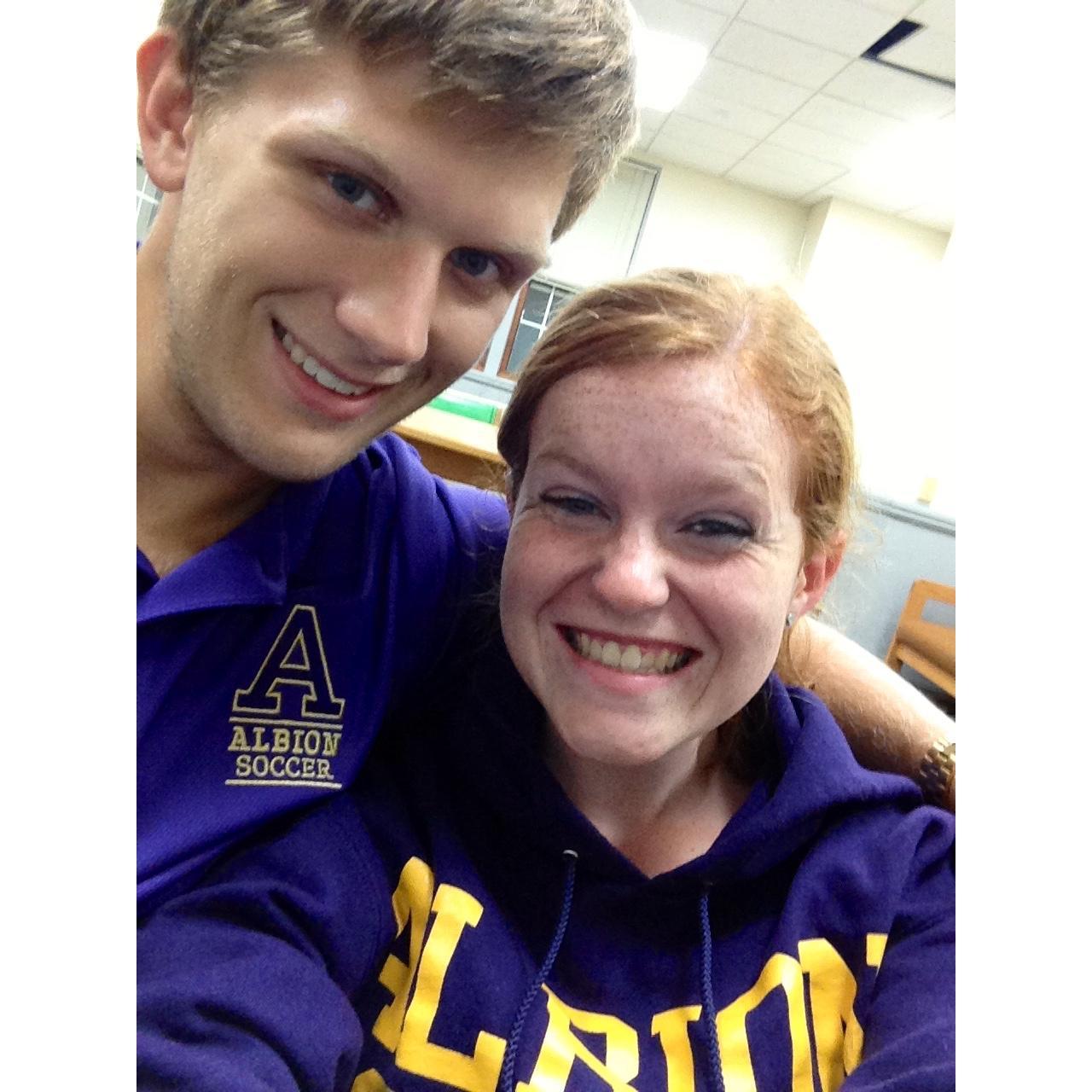 Our first picture together as freshman in college.