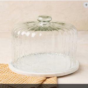 White Marble Fluted Cake Dome