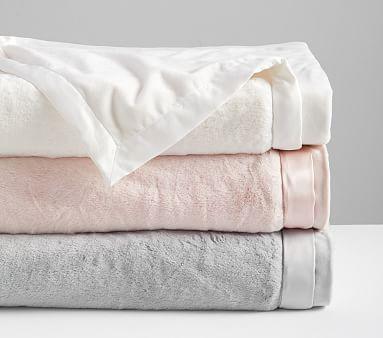 Pottery Barn Fur Luxe Trim Baby Blanket