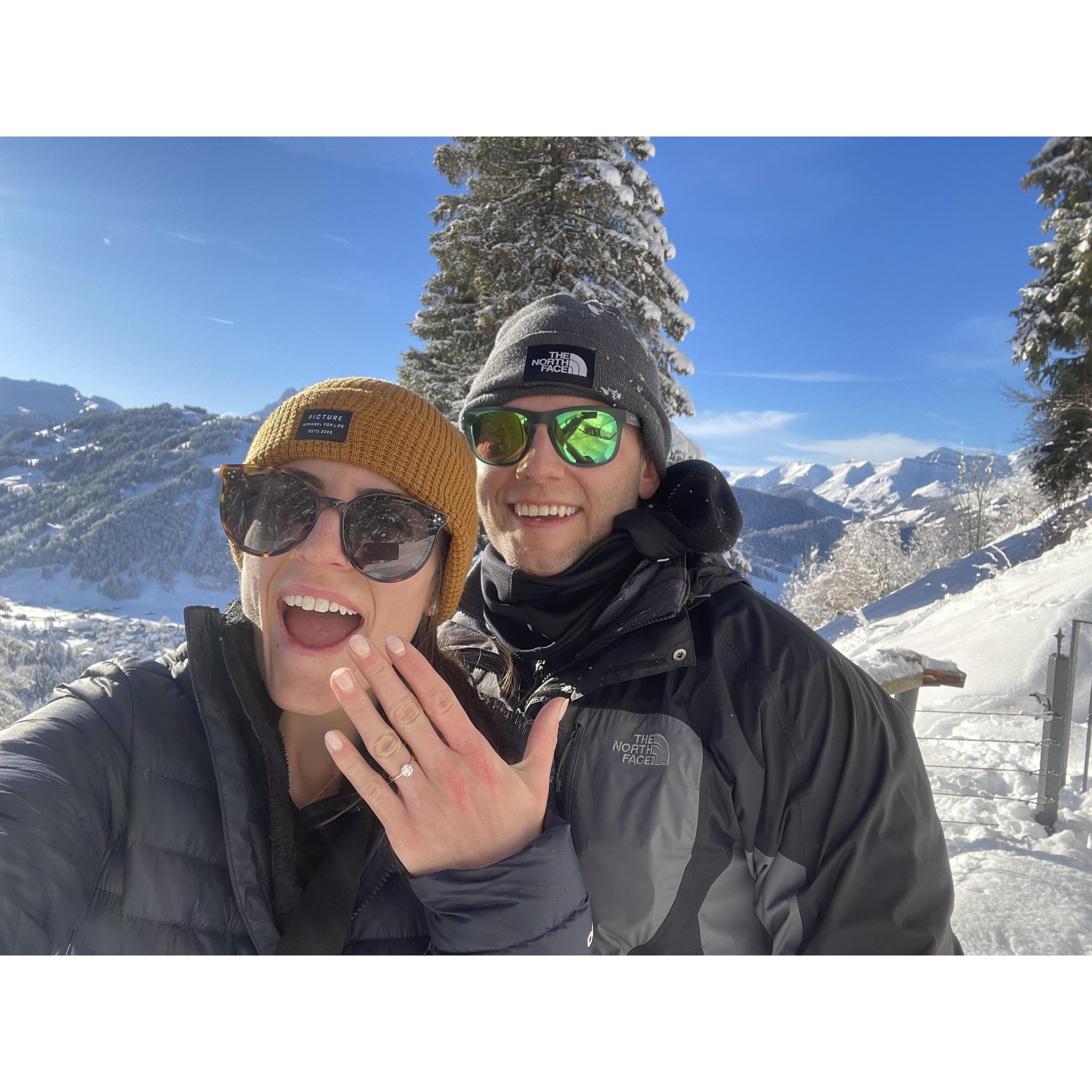Our first hike in Gstaad as a newly engaged couple