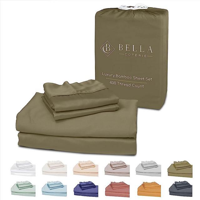 Bella Coterie Luxury King Bamboo Sheet Set | Organically Grown | Ultra Soft | Cooling for Hot Sleepers | 18" Deep Pocket [Olive]