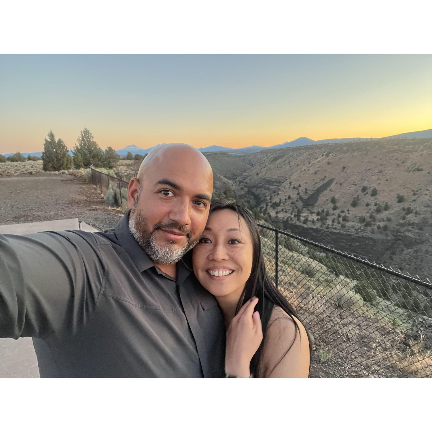 Where we got engaged, under the milky way with views of 7 snowy peaks, on the edge of Crooked River Canyon in East Oregon.