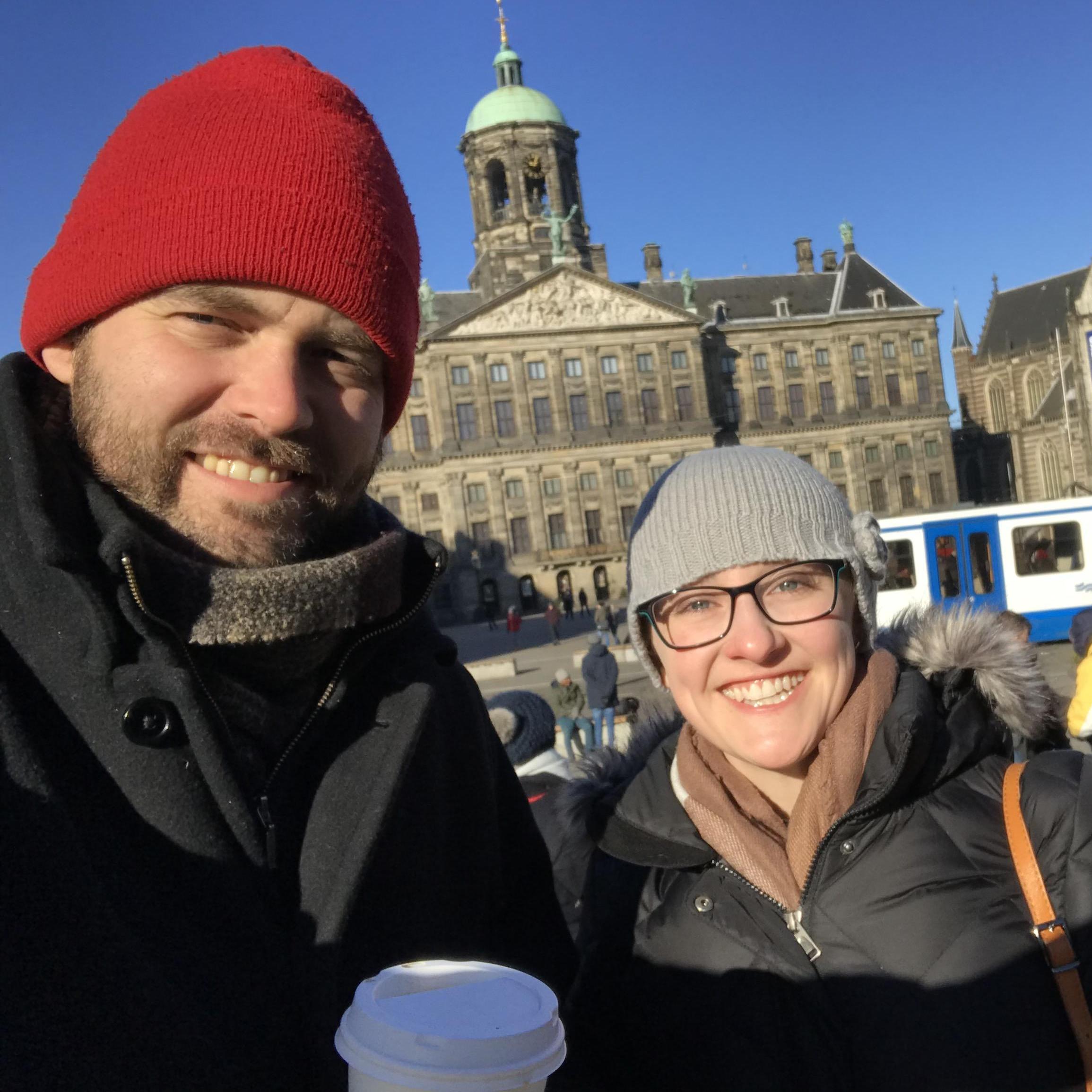 First morning in Amsterdam, trying to stay warm with an arctic-like chill coming off the North Sea.