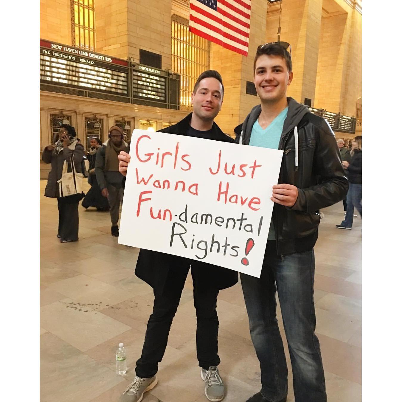 Had to drag Dennis out to a protest at some point