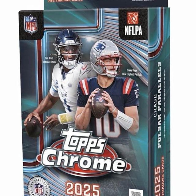 2025 Topps Chrome Football Sealed Hanger Box (20 Cards/Box)