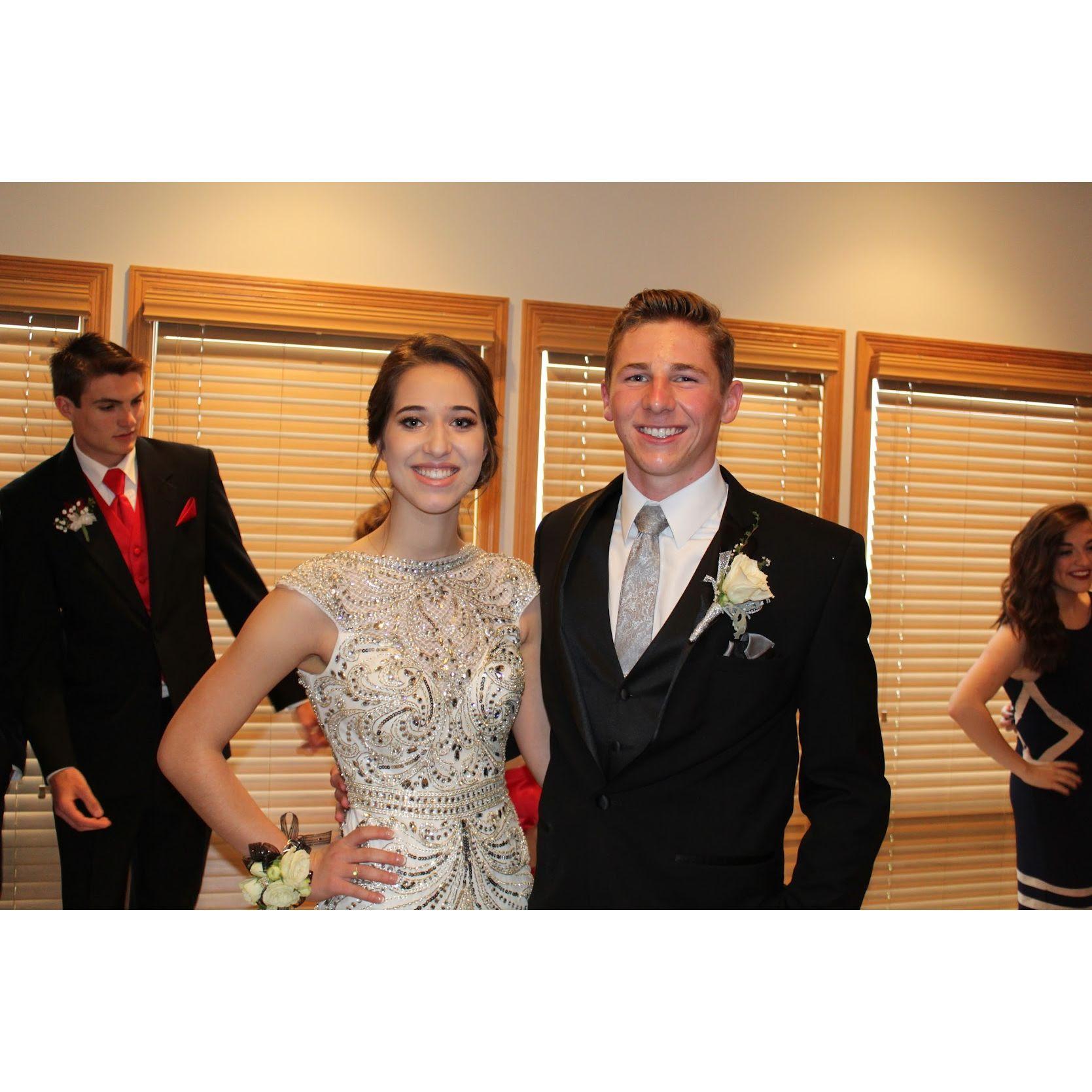 April 2017 - Skutt Catholic Senior Prom with the best man, Ryan Harrel, in the back!
