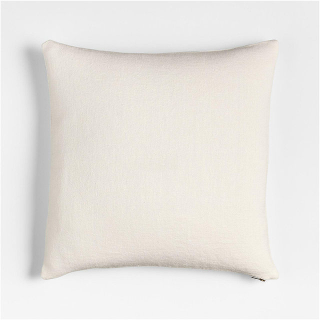 Relaxed Linen Layering 20"x20" Arctic Ivory Throw Pillow with Feather Insert