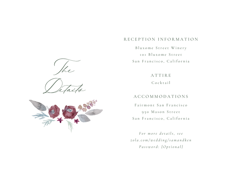 Arlington | Deep Sage | Zola Wedding Enclosure Cards