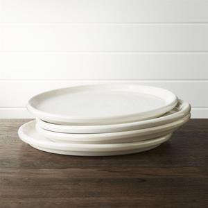 Set of 4 Farmhouse White Dinner Plate