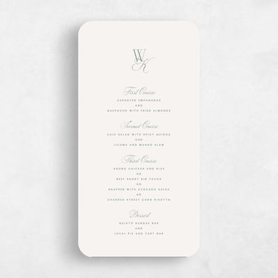 Beige Rounded Wedding Menu - Lux