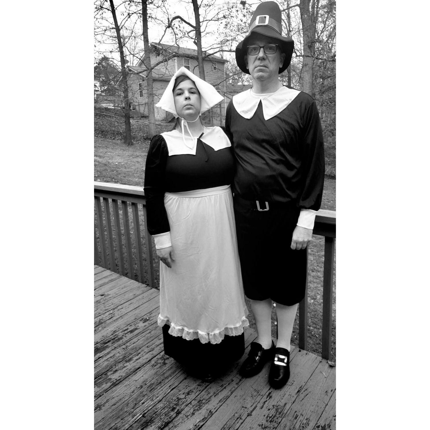 Our first Thanksgiving dressing as the first Thanksgiving.