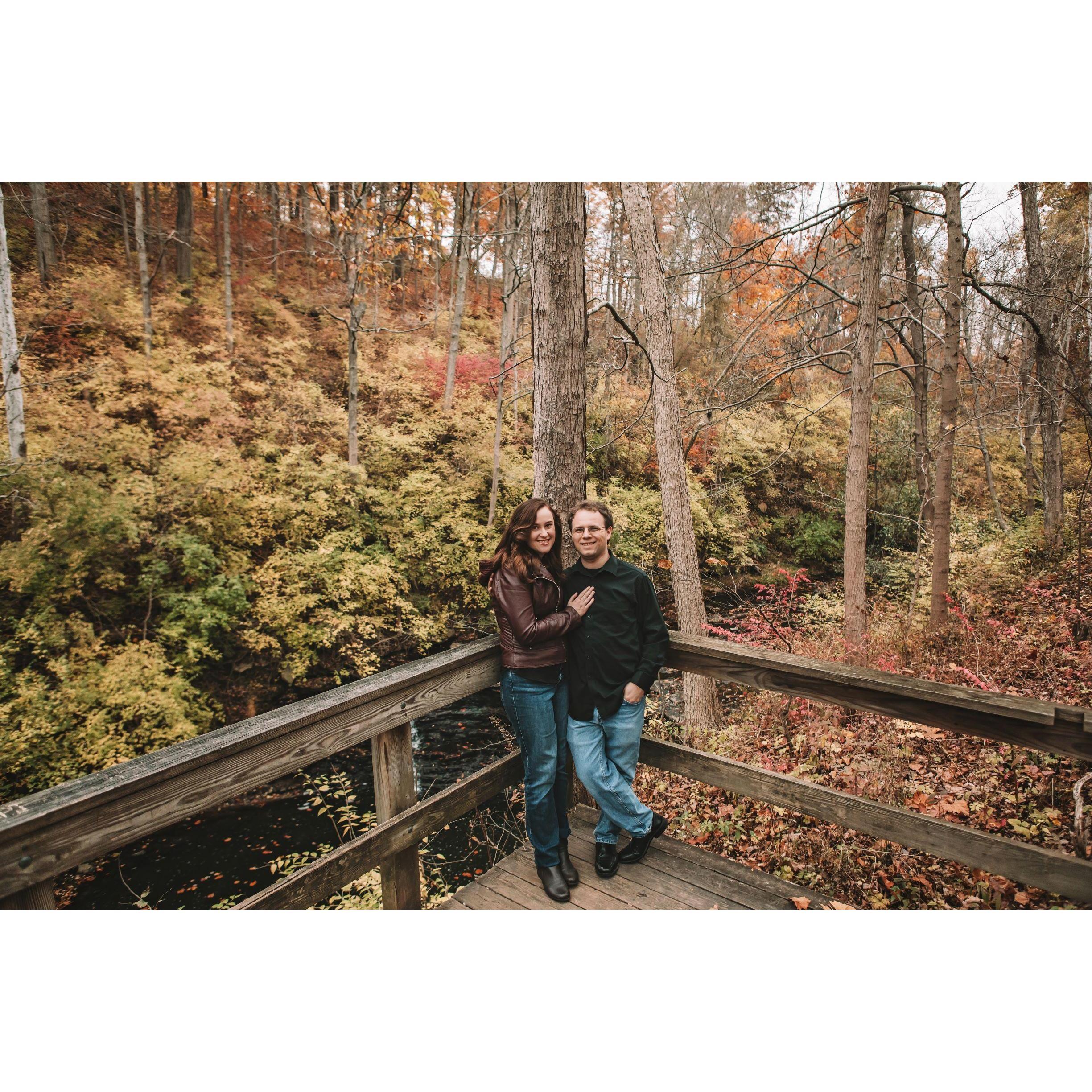 Our engagement photo shoot in Sharon Woods, one of our favorite places in Cincinnati!