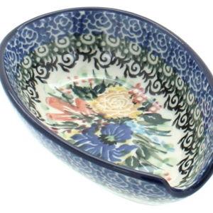 Blue Rose Polish Pottery Small Spoon Rest