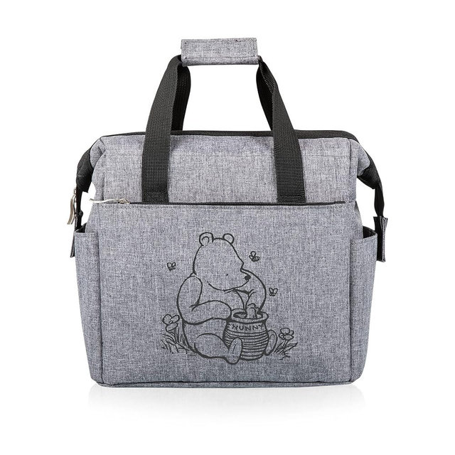 PICNIC TIME Disney Winnie the Pooh On The Go Lunch Bag, Soft Cooler Lunch Box, Insulated Lunch Bag, (Heathered Gray)