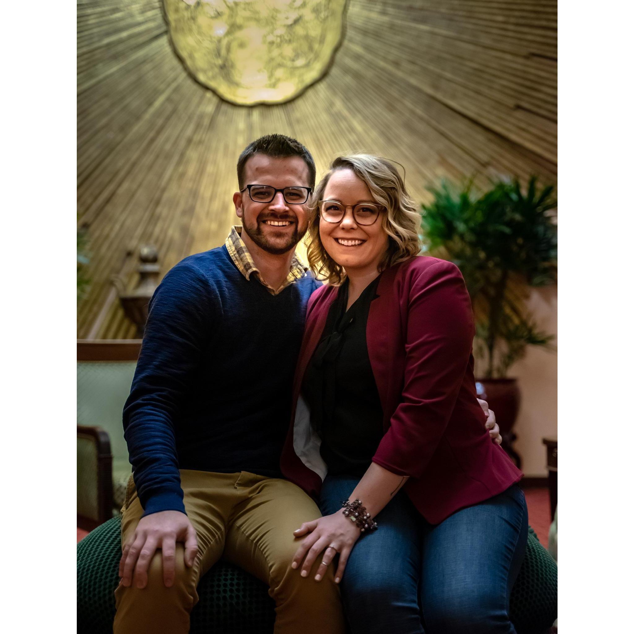 We are so excited to start our new life together on June 13, 2020!
(The day Travis proposed, at the Amway Grand Plaza Hotel.)