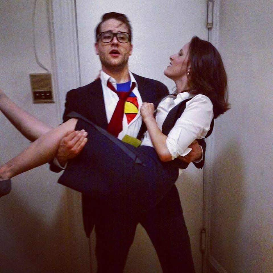Our first Halloween as a couple. Alice talked Nick into a couples costume: Clark Kent and Lois Lane.
