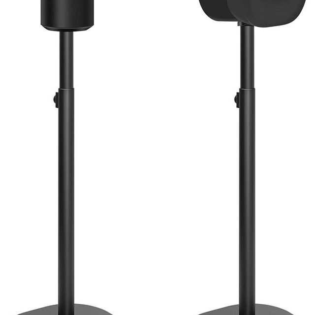 Haturi Speaker Stands Pair for Sonos ERA 100 & 300 Adjustable 22”–42” Floor Stands with Cable Management Heavy Duty Metal Construction Non Slip Base for Living Room Bedroom Office