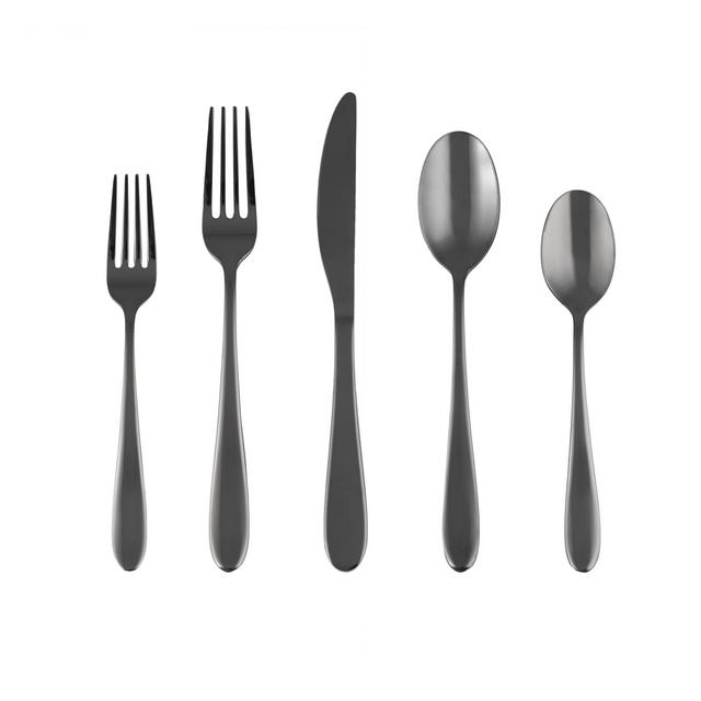 Cambridge Silversmiths Byram Black Mirror 20-Piece Flatware Set, Service for 4