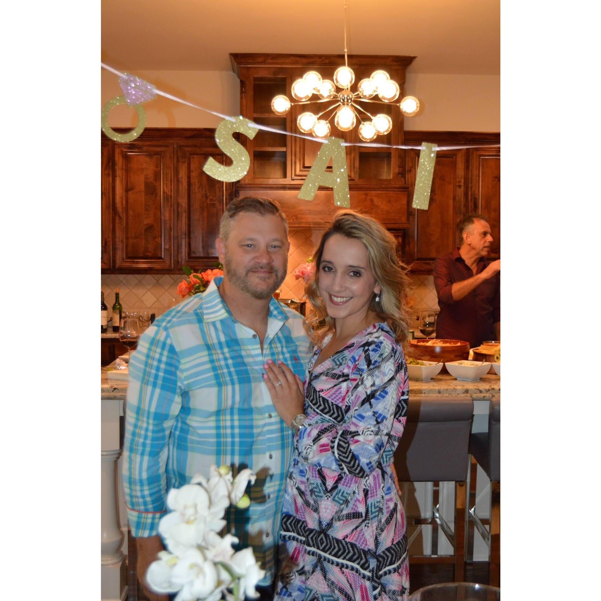 Our engagement party with friends!!