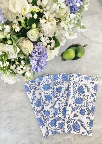Snowdrop Blue Dinner Napkins