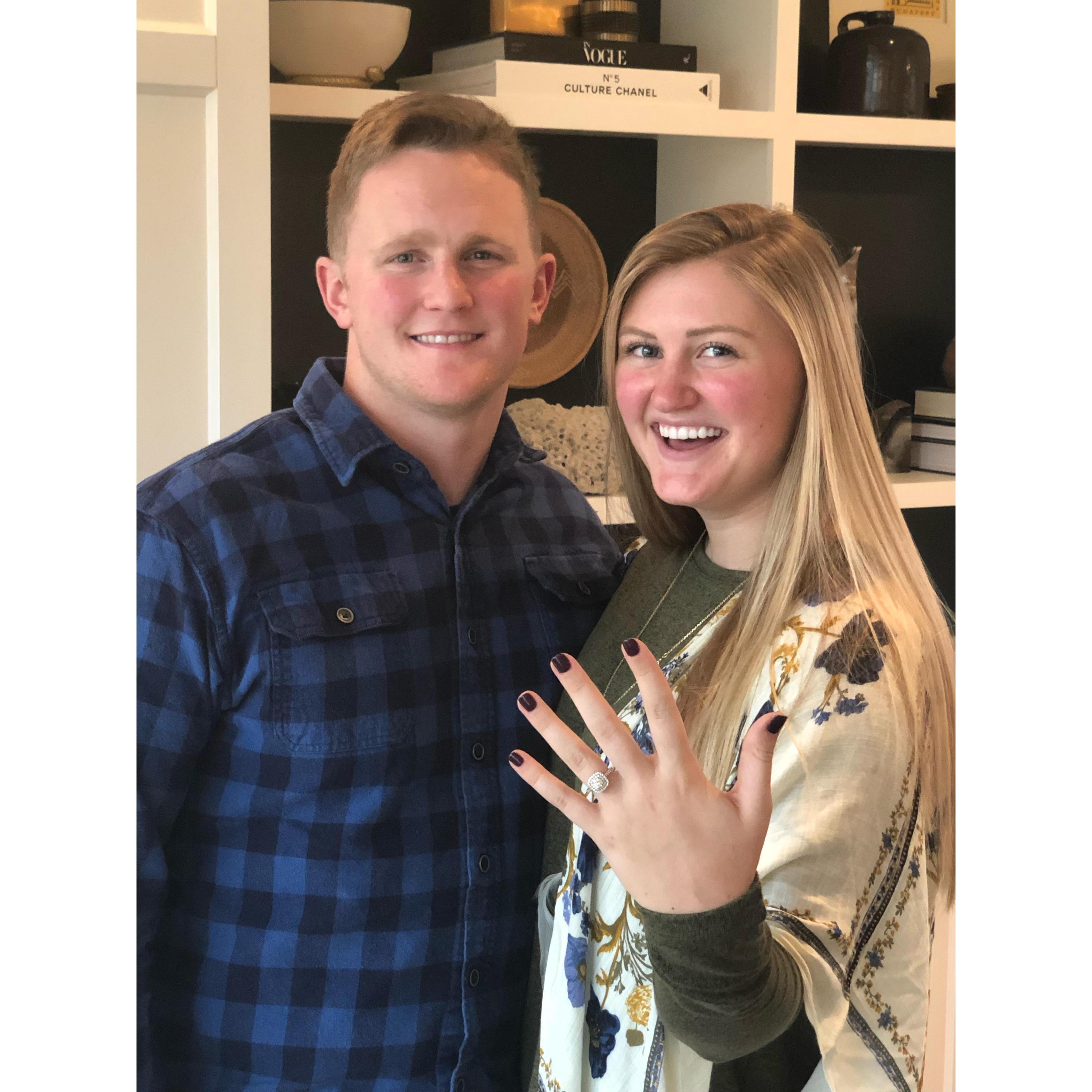 We're engaged! Thanksgiving Day 2018 - day after Ross proposed