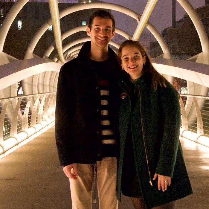 Our first pic as an engaged couple (!) at Yards Park Bridge in DC.