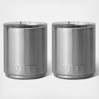Rambler 10 oz. Stackable Lowball with Magslider Lid, Set of 2